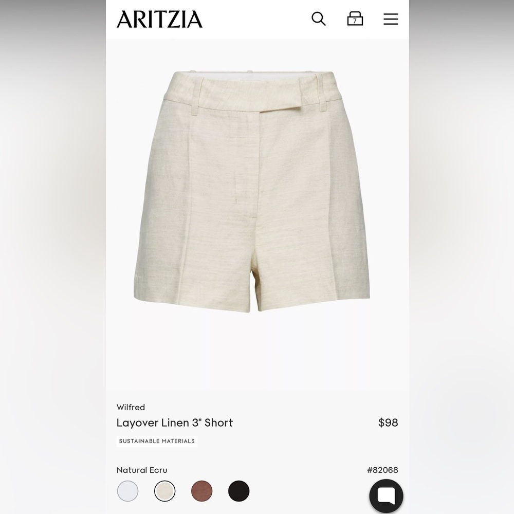Wilfred linen ecru shorts